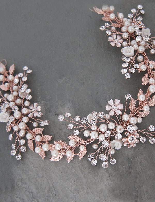 ZINNIA Leaf & Flower Headpiece