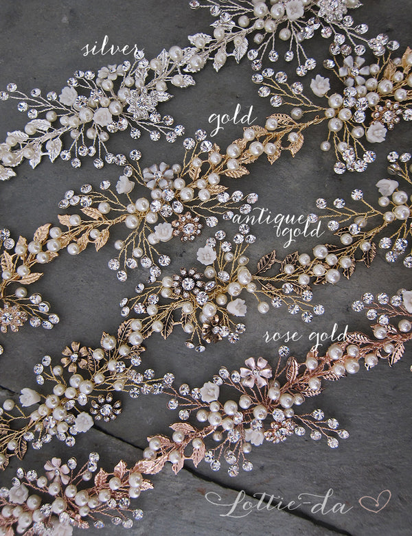 ZINNIA Leaf & Flower Headpiece