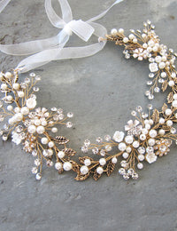ZINNIA Leaf & Flower Headpiece
