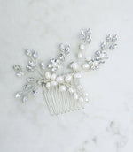 silver wedding hair comb