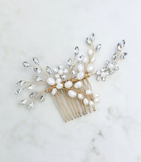 gold wedding hair comb