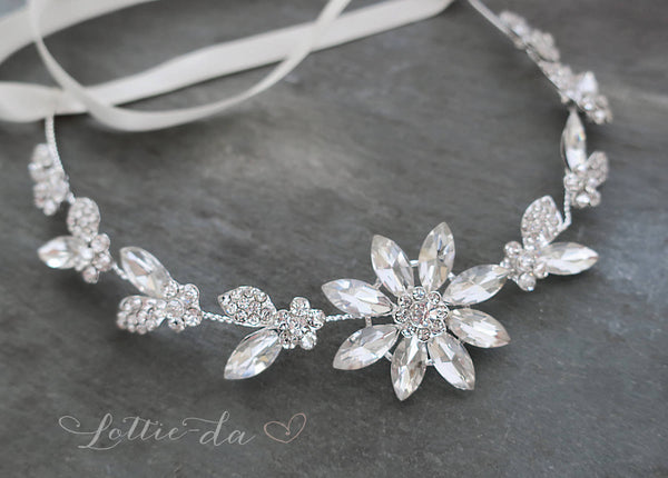 'AZALEA' Crystal Hair Vine Bridal Headpiece