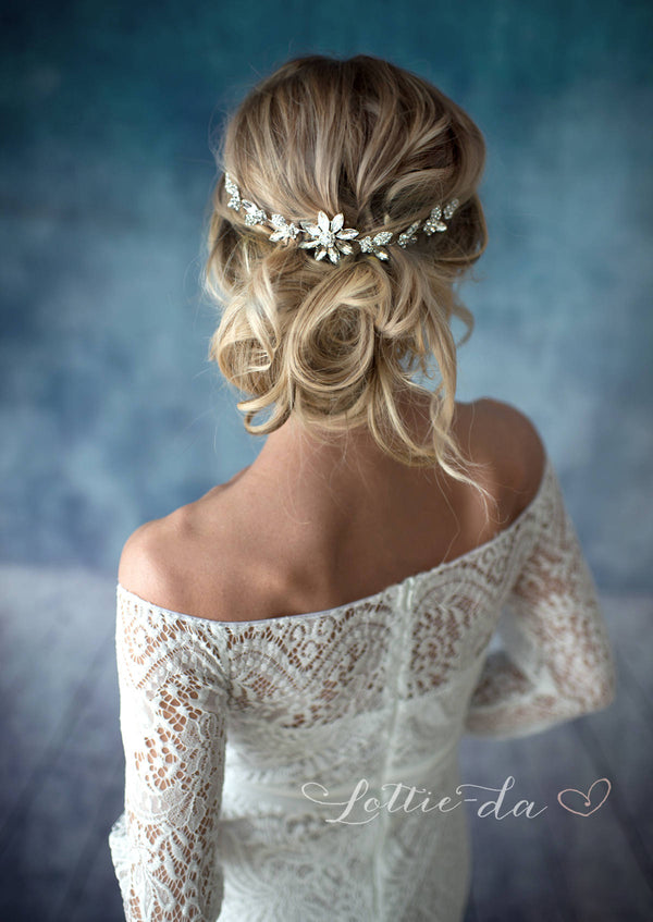 'AZALEA' Crystal Hair Vine Bridal Headpiece