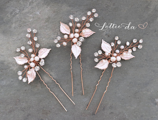 Rose gold hair deals pins