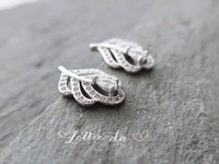 'AYLA' Art Deco Style Leaf Earrings